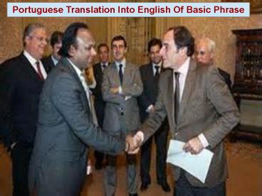 Portuguese Translation Into English Of Basic Phrase