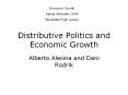 Distributive Politics and Economic Growth PowerPoint PPT Presentation