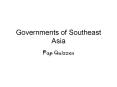 Governments of Southeast Asia PowerPoint PPT Presentation