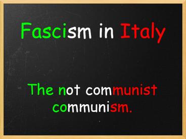 Fascism in Italy