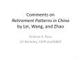 Comments on Retirement Patterns in China by Lei, Wang, and Zhao PowerPoint PPT Presentation