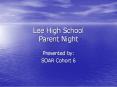 Lee High School Parent Night PowerPoint PPT Presentation