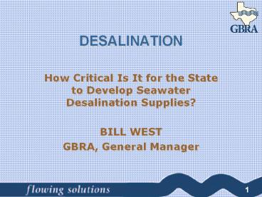 DESALINATION