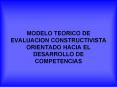 MODELO TEORICO DE EVALUACION CONSTRUCTIVISTA ORIENTADO HACIA EL DESARROLLO DE COMPETENCIAS PowerPoint PPT Presentation