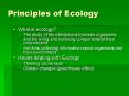 Principles of Ecology PowerPoint PPT Presentation