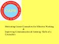 Motivating Career Counselors for Effective Working PowerPoint PPT Presentation