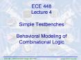 Simple Testbenches Behavioral Modeling of Combinational Logic PowerPoint PPT Presentation