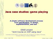 Java case studies: game playing