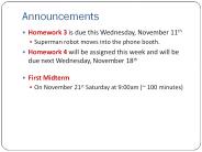 Announcements