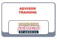 ADVISOR TRAINING PowerPoint PPT Presentation