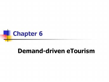 Demand-driven eTourism