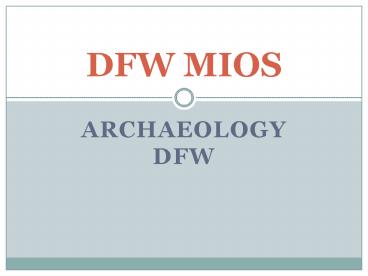 Archaeology dfw