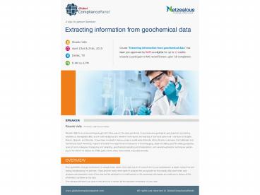Extracting Information from Geochemical Data