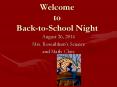 Welcome to Back-to-School Night PowerPoint PPT Presentation
