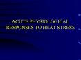 ACUTE PHYSIOLOGICAL RESPONSES TO HEAT STRESS PowerPoint PPT Presentation