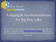 Lodging & Accommodations for Big Bear Lake