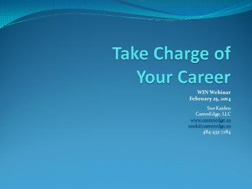 Take Charge of Your Career