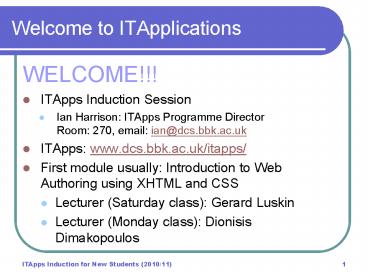 Welcome to ITApplications
