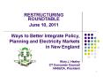 Ways to Better Integrate Policy, Planning and Electricity Markets in New England PowerPoint PPT Presentation