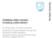 Childless older women: Combating a deficit identity?