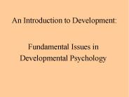 An Introduction to Development: