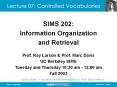 Lecture 07: Controlled Vocabularies PowerPoint PPT Presentation