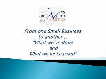 From one Small Business to another