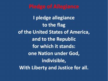 Pledge of Allegiance