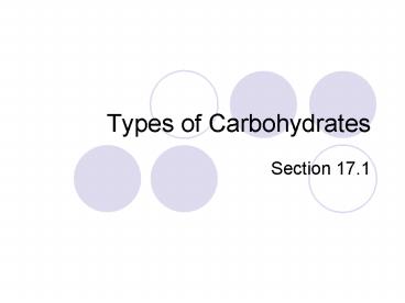 Types of Carbohydrates
