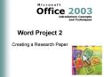 Word Project 2 PowerPoint PPT Presentation