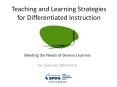 Teaching and Learning Strategies for Differentiated Instruction PowerPoint PPT Presentation