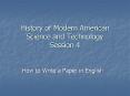 History of Modern American Science and Technology Session 4 PowerPoint PPT Presentation