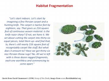 Habitat Fragmentation