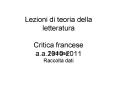 Lezioni di teoria della letteratura Critica francese a.a.2010-2011 PowerPoint PPT Presentation