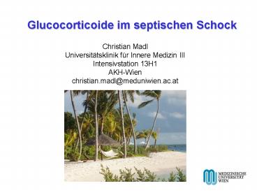Glucocorticoide im septischen Schock