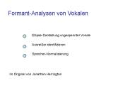 Formant-Analysen von Vokalen