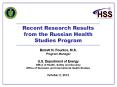 Recent Research Results from the Russian Health Studies Program PowerPoint PPT Presentation