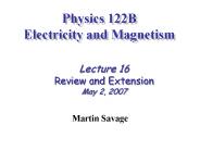 Physics 122B  Electricity and Magnetism