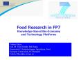 Food Research in FP7 Knowledge-Based Bio-Economy and Technology Platforms PowerPoint PPT Presentation