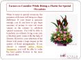 Factors to Consider While Hiring a Florist for Special Occasions PowerPoint PPT Presentation