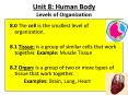 Unit 8: Human Body Levels of Organization PowerPoint PPT Presentation