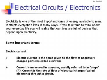Electrical Circuits / Electronics