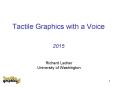 Tactile Graphics with a Voice  2015 PowerPoint PPT Presentation