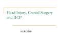 Head Injury, Cranial Surgery and IICP PowerPoint PPT Presentation