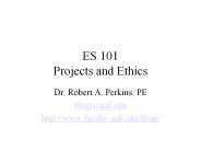 ES 101 Projects and Ethics