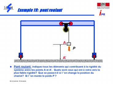 Exemple 19: pont roulant
