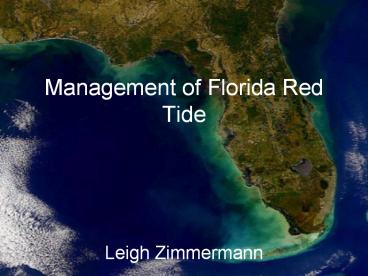 Management of Florida Red Tide