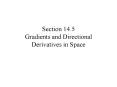 Section 14.5 Gradients and Directional Derivatives in Space PowerPoint PPT Presentation