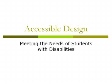 Accessible Design