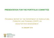 PRESENTATION FOR THE PORTFOLIO COMMITTEE